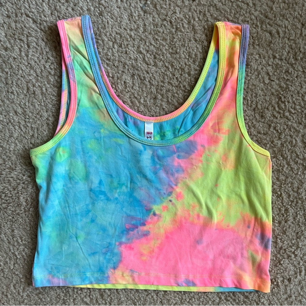 Suzzi Tie Dye Cropped Tank Top